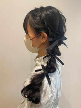 ニシオギ ヴォイス 西荻窪店(nishiogi voice) 編みおろしヘアアレンジ お出かけ/結婚式/パーティーヘア