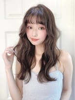 ロングレイヤーグレージュカラーブリーチなし透明感20代30代40代