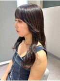 レイヤーロング/顔まわりレイヤー/サイドバング/流し前髪