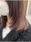 ピンクカラー×顔まわりレイヤー