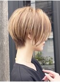ショートボブ髪型30代40代50代前髪あり前髪無し面長丸顔【西村ss