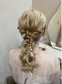 ふわふわ編みおろしヘア♪結婚式お呼ばれヘアセット