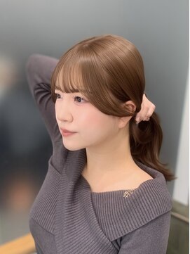 シェス 梅田茶屋町(shes) 顔周りカット×マロンベージュ/アリサ