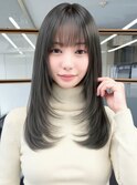 ◎小顔レイヤー◎透明感グレージュ髪質改善カラーロングヘア