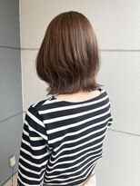 ヘアーアイストゥーレ(HAIR ICI TRE) ボブ ベージュ ブリーチなし グレージュ 外ハネ 担当阿知波