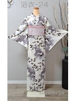 きものサロン すずめ屋&nbsp;レンタル番号　浴衣-24（萩）　8月1日(土) ご予約済み