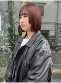 ブリーチなし大人可愛いマロンブラウン似合わせ耳かけボブ