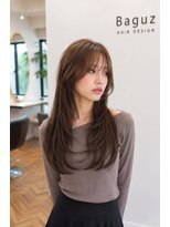 バグズ ヘアデザイン 桔梗が丘店(Baguz HAIR DESIGN)&nbsp;くびれレイヤー小顔ロングシースルーバング艶髪透明感大人美人