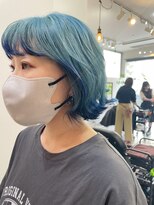 グーフィートーキョー 銀座(Goofy Tokyo)&nbsp;エンドカラー/水色→青/全体ダブルカラー＋デザイン部オンカラー