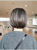 ハイライト丸みボブ/ショートカット/ショートヘア/30代/40代