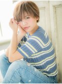 mod's姪浜/オレンジベージュハイライト小顔ショートマッシュi