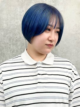 モリオ(morio) ＊かわいい愛されブルーカラー寒色系カラー前髪あり30代40代2