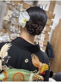 成人式着付けタイトシニヨン【袴/着付け/立川/ヘアセット】