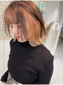 インナーカラー切りっぱなしボブ似合わせカット M0313