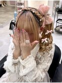 編みカチュサイドポニー♪/梅田ヘアセット