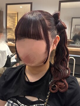 ヘアセット アリエス 新宿駅前店(aries) 髪の毛リボンのサイドポニーテール