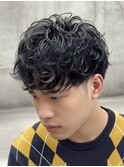 無造作メンズパーマ×ツーブロックマッシュ横浜メンズ美容室