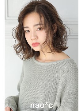 ナオシ 田原台店(nao c) ゆるふわウェーブ大人かわいいミディアムヘアー