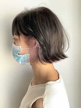 イズ(iss) #イヤリングカラー #切りっぱなしボブ #ラベンダー