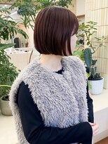 パークレーン アイス イヴェン(park lane ICI yeven)&nbsp;赤髪　ブリーチなし　レッドブラウン　ボルドー　ボブ　暖色　栄