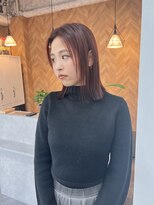 リズ(Li’s)&nbsp;レッドカラー/ブリーチ無し/ぱつっと外ハネボブ