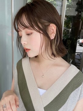 サイン 表参道(SIGN) イヤリングカラーマッシュウルフツヤ髪スタイルブルージュ