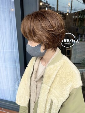 ハレマ(HARE/MA) ショートボブ+ニュアンスパーマ