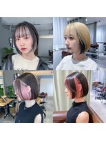 ミント 鳳(Mint.) 20代30代大人可愛い裾カラーピンクベージュインナーカラーボブ