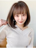 ★小顔ワンカールレイヤーカットデジタルパーマチェリーブラウン