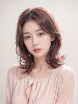 花やの前の美容室 南アルプス店&nbsp;外ハネ愛されかき上げバングミディ