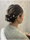 20代30代結婚式お呼ばれふわふわシニヨンスタイル