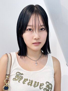 アイティーバイアルバム 下北沢店(IT by ALBUM) オリーブカラーワンレン透明感カラーくすみベージュ_ba532391