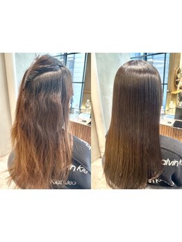 【縮毛矯正+カット＋髪質改善トリートメント\17500～】触れたくなる柔らか質感と仕上がりに感動◇