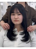レイヤーカット/暗髪透明感