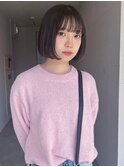 内巻きボブ グレージュ 透明感カラー 美髪 20代 髪質改善 艶髪