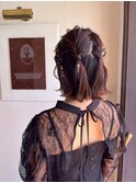 短くてもできる！ハーフアップ♪結婚式 二次会 お呼ばれヘア