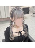 ふわふわツイン編み下ろし