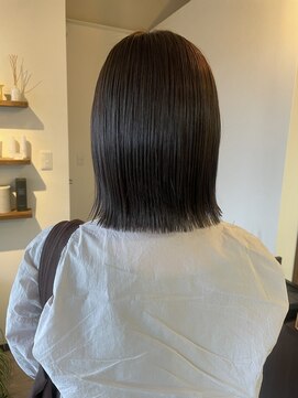 リュンヌ 門前仲町(lune) 切りっぱなしボブハイライトベージュカラーショートレイヤーロブ