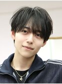 メンズヘアラウンドマッシュナチュラルシースルー