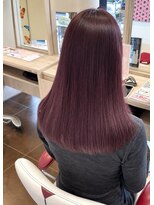 アース 郡山コスモス通り店(HAIR&MAKE EARTH)&nbsp;ベリーレッドの艶髪ロングストレート