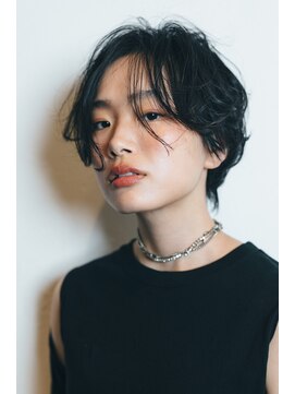 マウロア(MAULOA) 【Mauloa】シースルーバング  ワンサイショート 黒髪