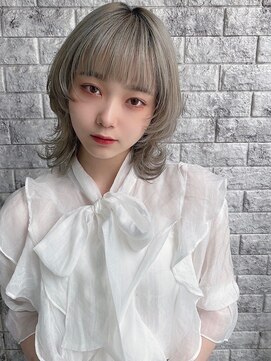 リアイス(Re:ICE) ミニウルフ/くすみブルー/流れるレイヤー/インナーハイライト