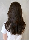 オリーブベージュレイヤーカット_チェリーブラウン_ba402912