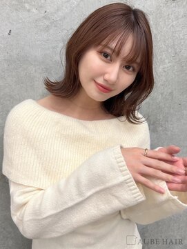 オーブ ヘアー マーク 宮古島店(AUBE HAIR marc) 20代・30代_外はねミディ×シースルーバンク