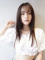 顔まわりレイヤーカット/くびれヘア/透明感ベージュ/渋谷