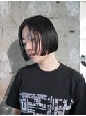モード前上がりミニボブスタイル