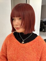 ローネス(LONESS)&nbsp;ぷつっとボブ　姫カットレイヤー　アプリコットオレンジ