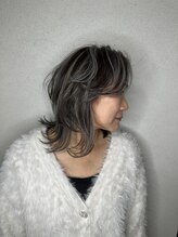 アンプヘアー 桂店(unpeu hair) 白髪ぼかしハイライト×レイヤーウルフ　京都・桂