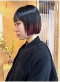 グラデーションカラー/切りっぱなしボブ/ブリーチカラー