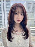 チェリーレッドハイレイヤーシースルー前髪MI-46
